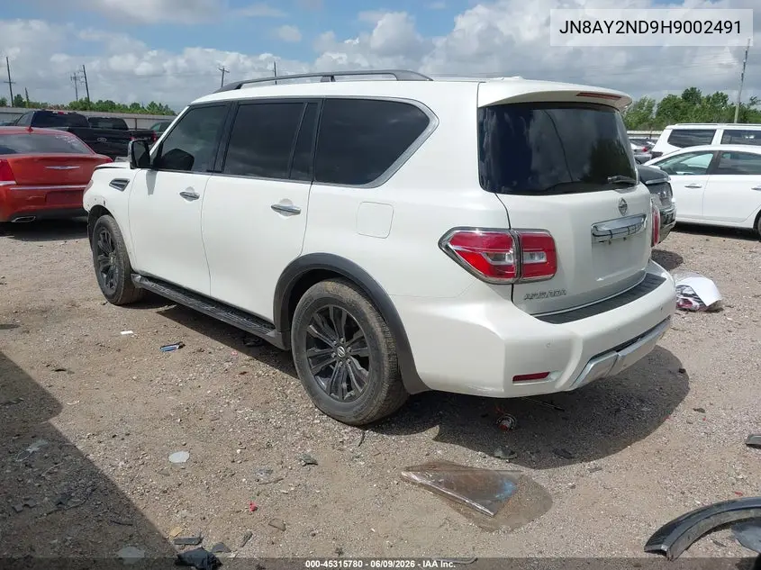 2017 Nissan Armada Platinum VIN: JN8AY2ND9H9002491 Lot: 45315780