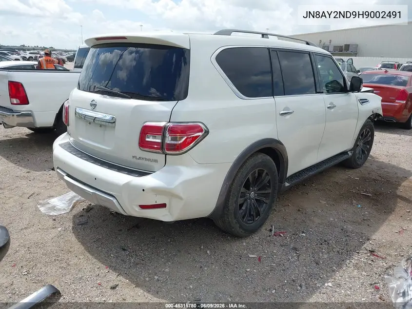 2017 Nissan Armada Platinum VIN: JN8AY2ND9H9002491 Lot: 45315780