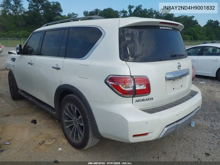 2017 Nissan Armada Sl VIN: JN8AY2ND4H9001832 Lot: 45518742