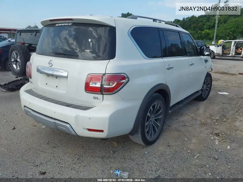 2017 Nissan Armada Sl VIN: JN8AY2ND4H9001832 Lot: 45518742