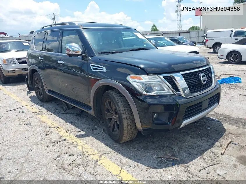 2017 Nissan Armada Platinum VIN: JN8AY2NF3H9304358 Lot: 45537460