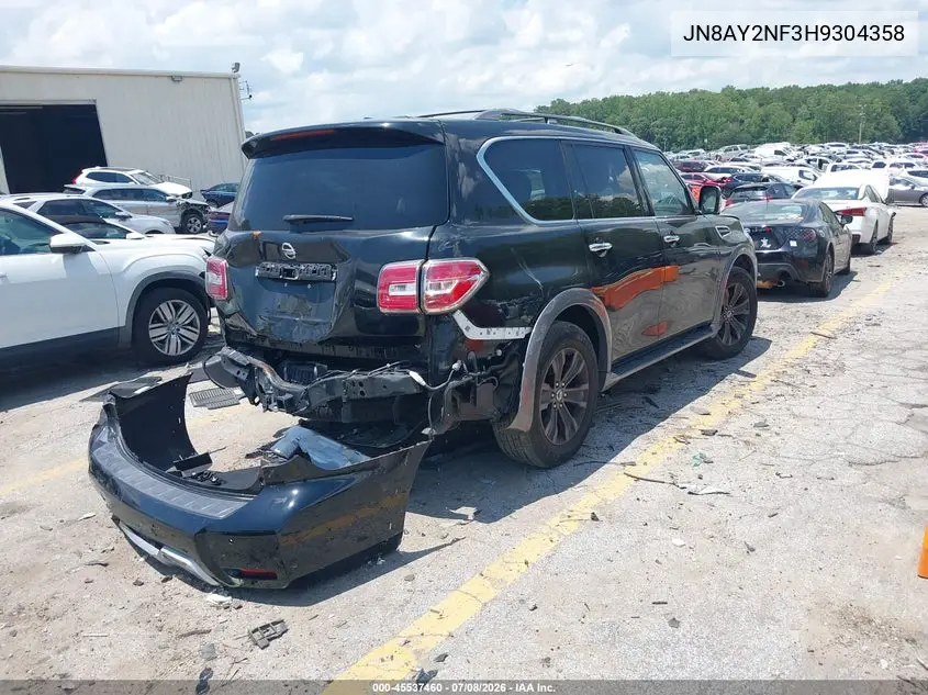 2017 Nissan Armada Platinum VIN: JN8AY2NF3H9304358 Lot: 45537460