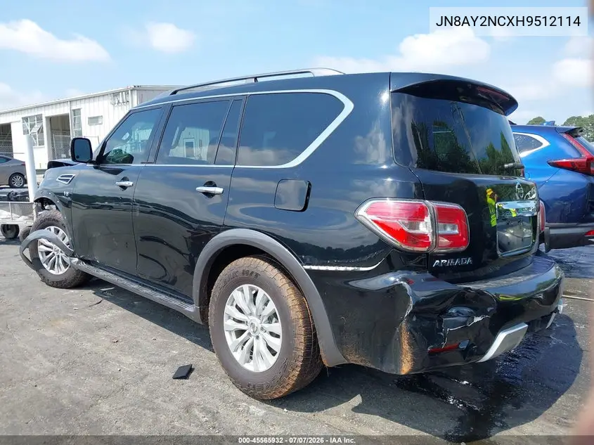 2017 Nissan Armada Sv VIN: JN8AY2NCXH9512114 Lot: 45565932