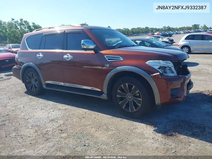 2018 Nissan Armada Platinum VIN: JN8AY2NFXJ9332387 Lot: 45134480