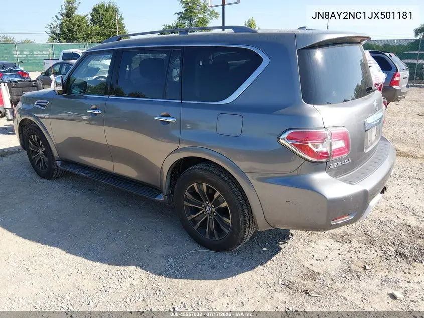2018 Nissan Armada Platinum VIN: JN8AY2NC1JX501181 Lot: 45557032