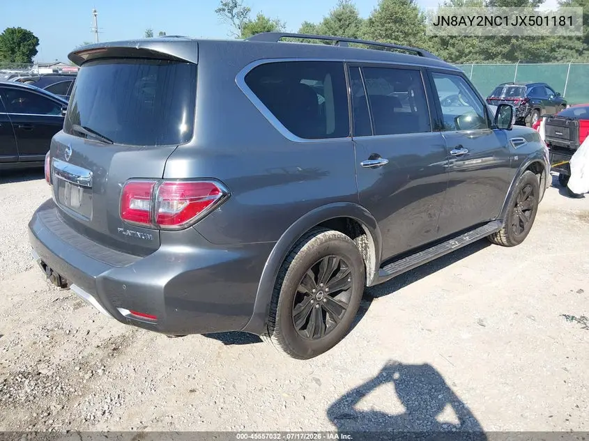2018 Nissan Armada Platinum VIN: JN8AY2NC1JX501181 Lot: 45557032