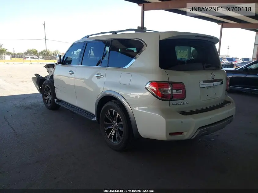 2018 Nissan Armada Platinum VIN: JN8AY2NE1JX700118 Lot: 45614418