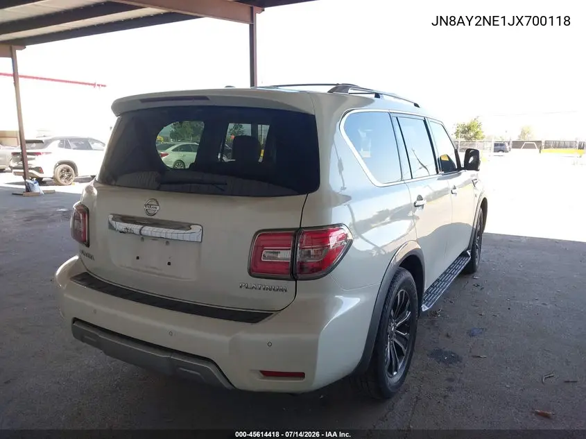2018 Nissan Armada Platinum VIN: JN8AY2NE1JX700118 Lot: 45614418