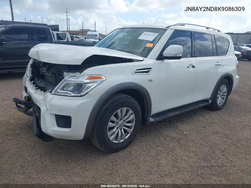 2019 Nissan Armada Sv VIN: JN8AY2ND8K9086309 Lot: 45336370