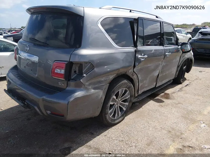 2019 Nissan Armada Sl VIN: JN8AY2ND7K9090626 Lot: 45366400