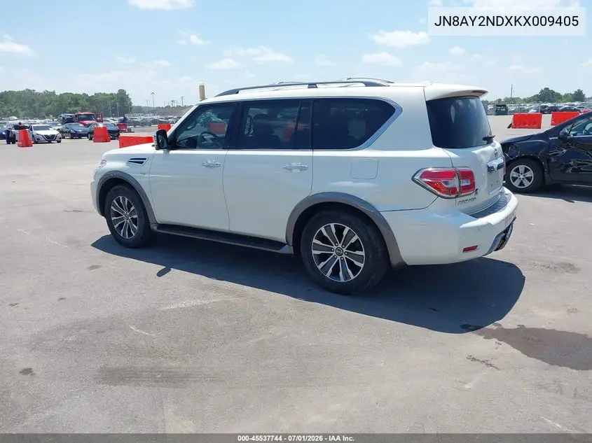 2019 Nissan Armada Sl VIN: JN8AY2NDXKX009405 Lot: 45537744