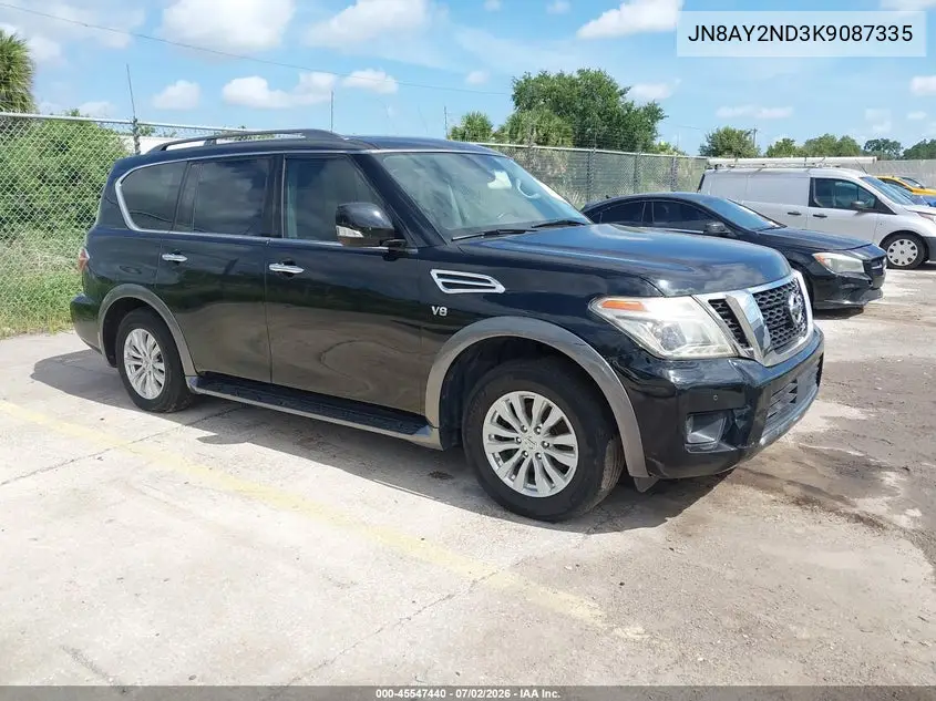 2019 Nissan Armada Sv VIN: JN8AY2ND3K9087335 Lot: 45547440
