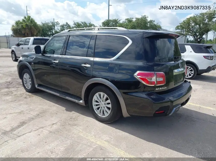 2019 Nissan Armada Sv VIN: JN8AY2ND3K9087335 Lot: 45547440