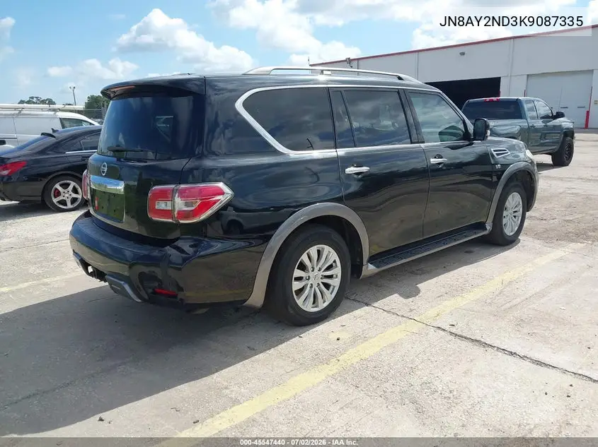 2019 Nissan Armada Sv VIN: JN8AY2ND3K9087335 Lot: 45547440