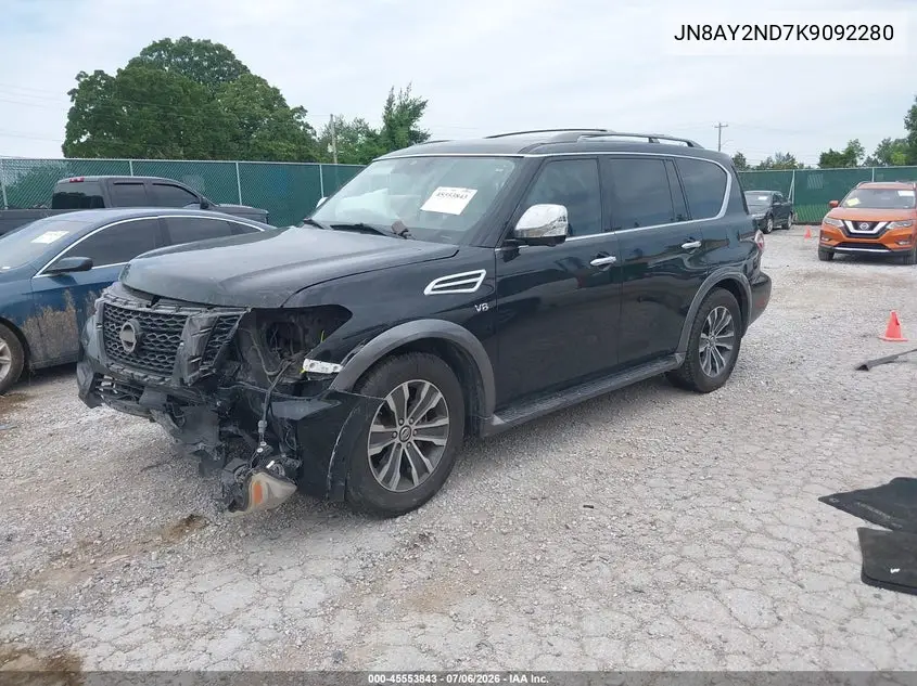 2019 Nissan Armada Sl VIN: JN8AY2ND7K9092280 Lot: 45553843