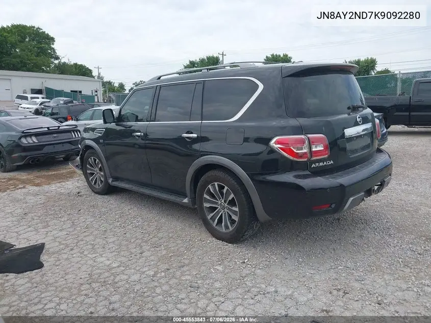 2019 Nissan Armada Sl VIN: JN8AY2ND7K9092280 Lot: 45553843