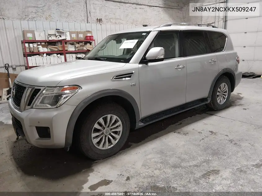 2019 Nissan Armada Sv VIN: JN8AY2NCXKX509247 Lot: 45575401