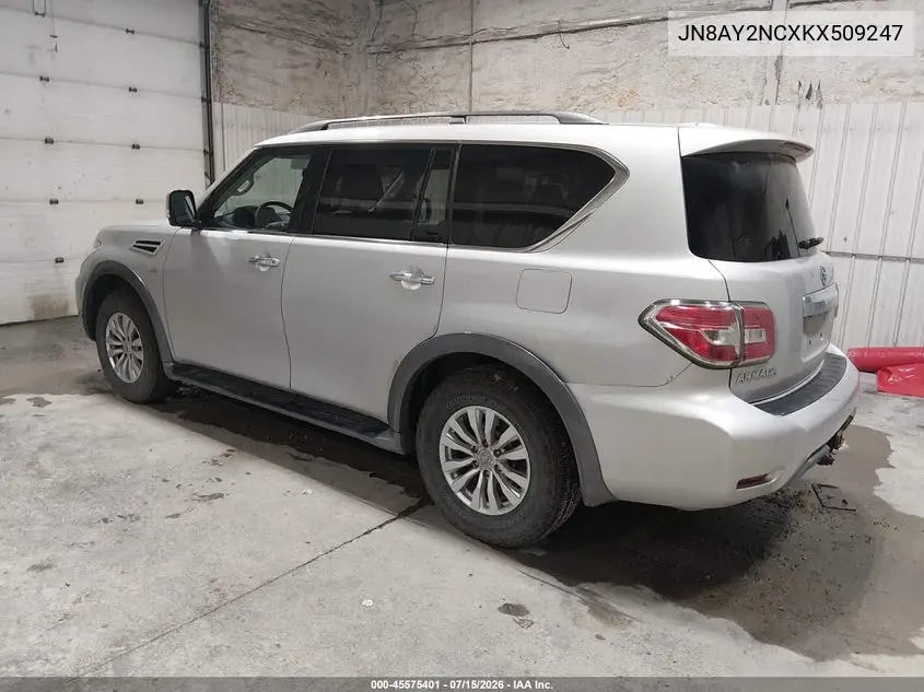 2019 Nissan Armada Sv VIN: JN8AY2NCXKX509247 Lot: 45575401