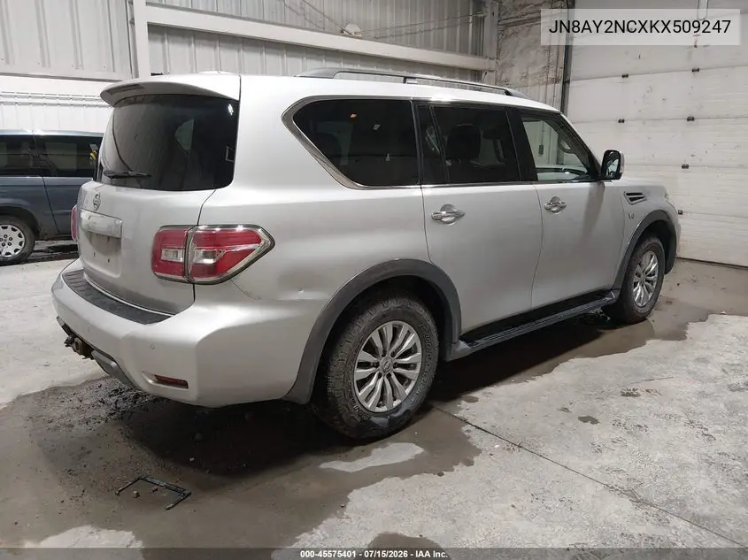 2019 Nissan Armada Sv VIN: JN8AY2NCXKX509247 Lot: 45575401
