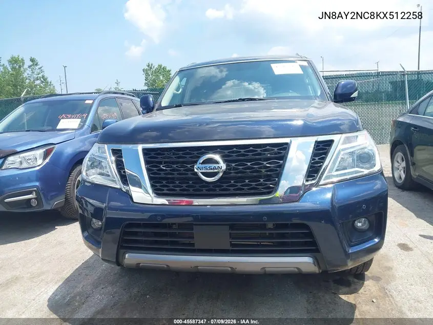 2019 Nissan Armada Sv VIN: JN8AY2NC8KX512258 Lot: 45587347
