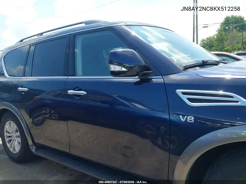 2019 Nissan Armada Sv VIN: JN8AY2NC8KX512258 Lot: 45587347