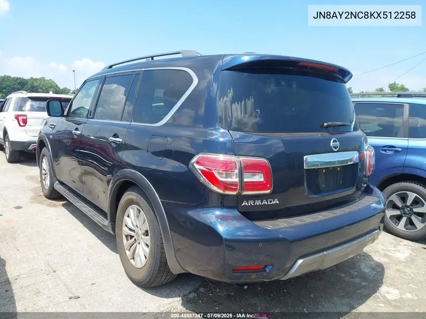 2019 Nissan Armada Sv VIN: JN8AY2NC8KX512258 Lot: 45587347