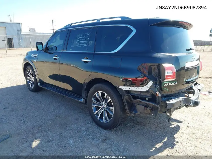 2019 Nissan Armada Sl VIN: JN8AY2ND6K9087894 Lot: 45604925