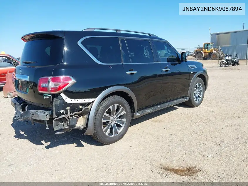 2019 Nissan Armada Sl VIN: JN8AY2ND6K9087894 Lot: 45604925