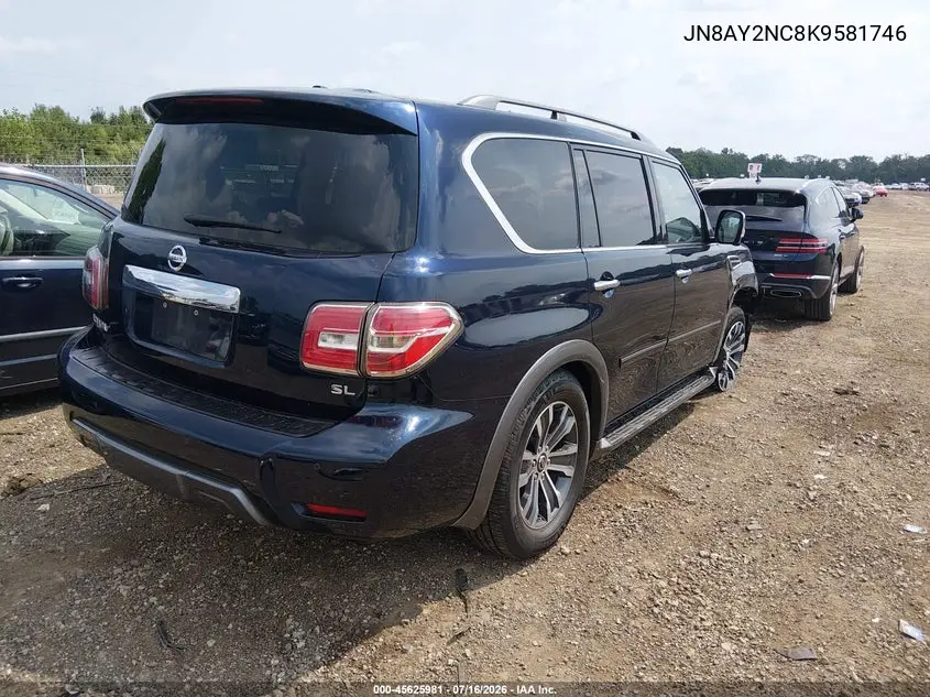 2019 Nissan Armada Sl VIN: JN8AY2NC8K9581746 Lot: 45625981
