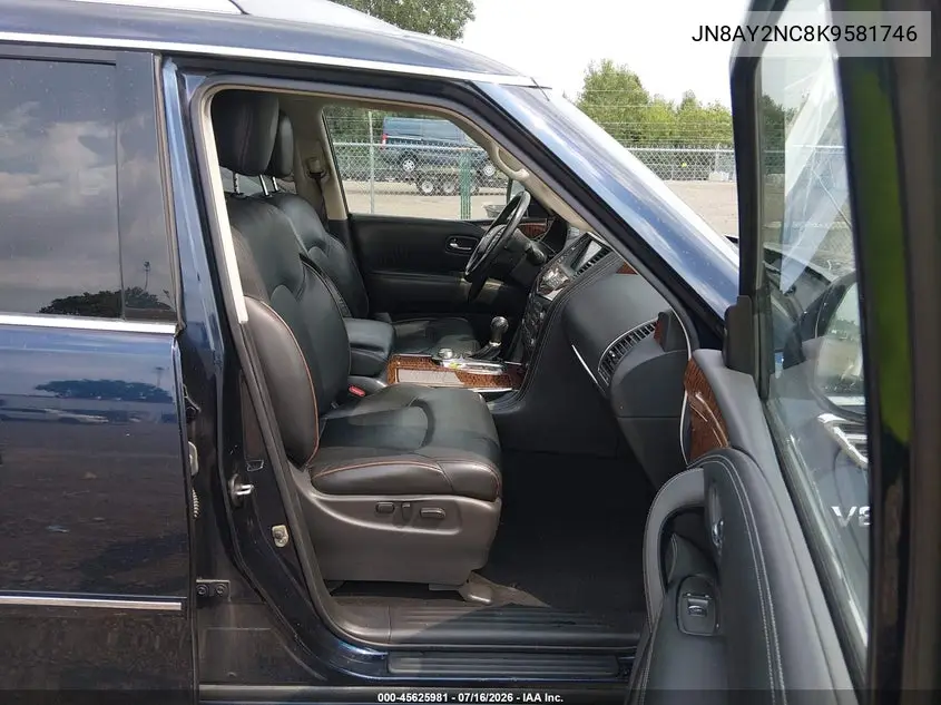 2019 Nissan Armada Sl VIN: JN8AY2NC8K9581746 Lot: 45625981