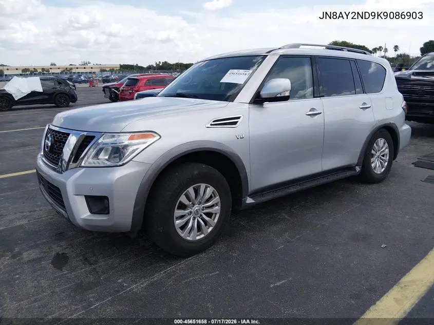 2019 Nissan Armada Sv VIN: JN8AY2ND9K9086903 Lot: 45651658