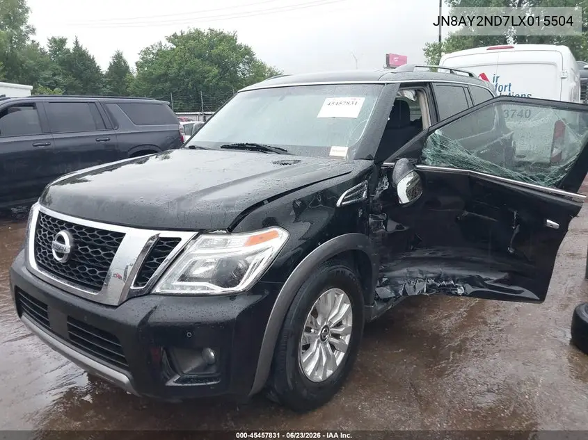 2020 Nissan Armada Sv 2Wd VIN: JN8AY2ND7LX015504 Lot: 45457831