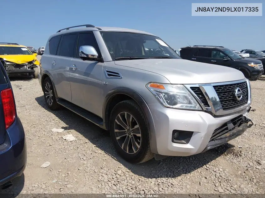 2020 Nissan Armada Sl 2Wd VIN: JN8AY2ND9LX017335 Lot: 45541271