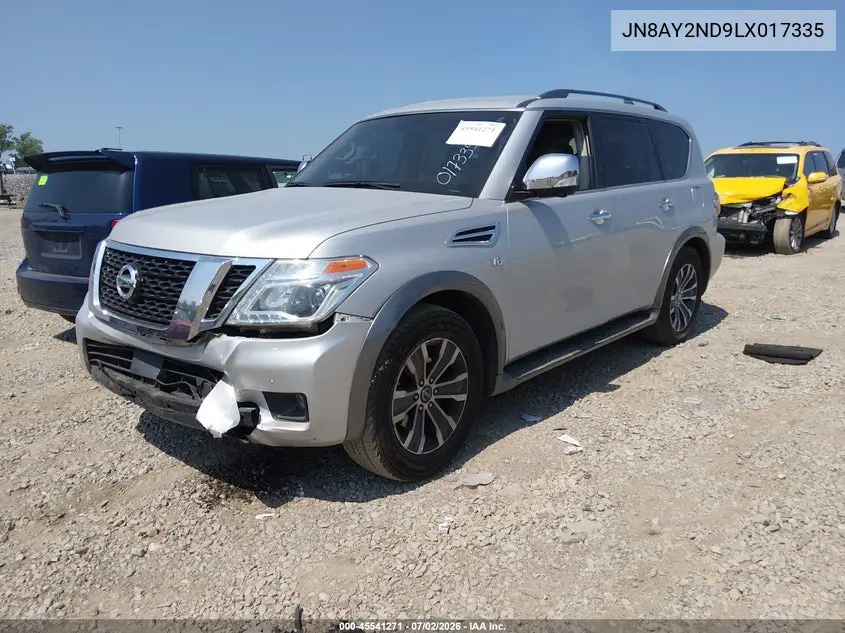 2020 Nissan Armada Sl 2Wd VIN: JN8AY2ND9LX017335 Lot: 45541271