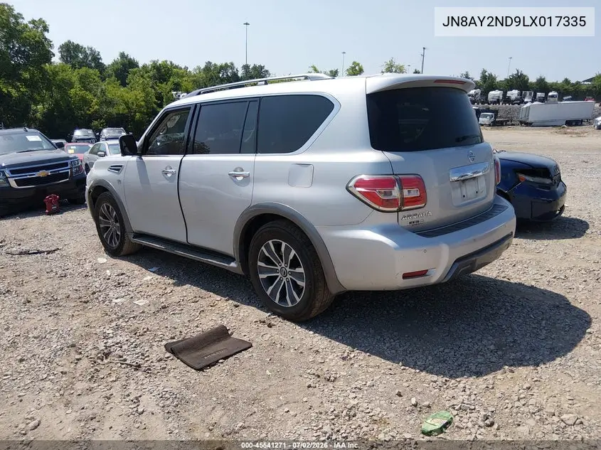 2020 Nissan Armada Sl 2Wd VIN: JN8AY2ND9LX017335 Lot: 45541271