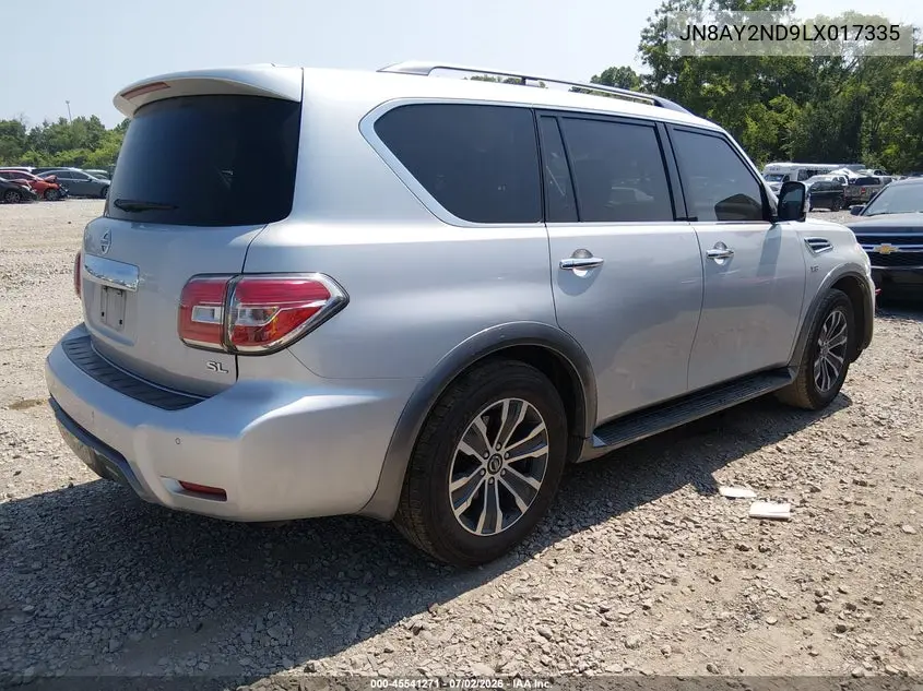 2020 Nissan Armada Sl 2Wd VIN: JN8AY2ND9LX017335 Lot: 45541271