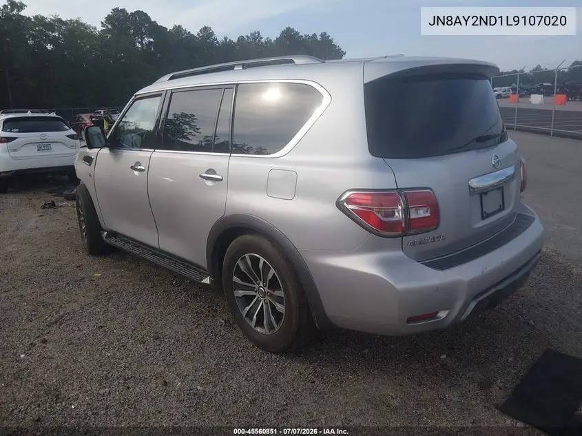 2020 Nissan Armada Sl 2Wd VIN: JN8AY2ND1L9107020 Lot: 45560851
