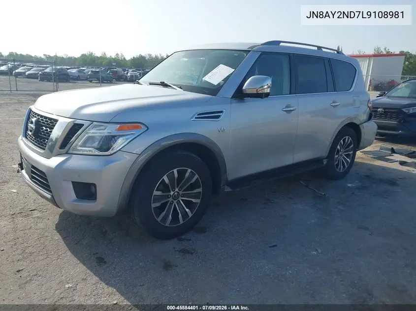 2020 Nissan Armada Sl 2Wd VIN: JN8AY2ND7L9108981 Lot: 45584401
