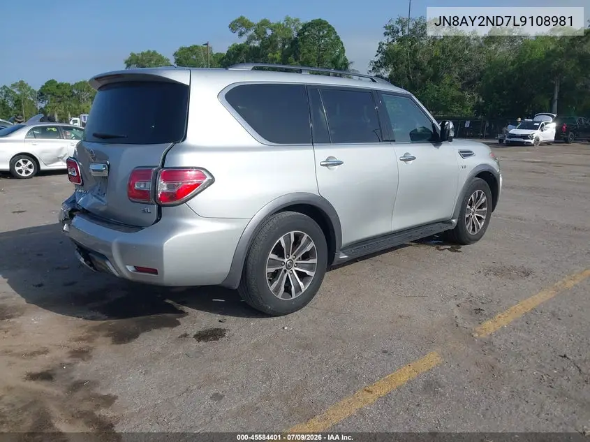 2020 Nissan Armada Sl 2Wd VIN: JN8AY2ND7L9108981 Lot: 45584401