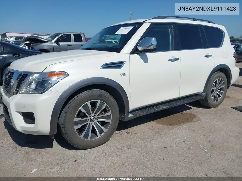 2020 Nissan Armada Sl 2Wd VIN: JN8AY2NDXL9111423 Lot: 45590404