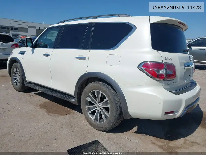 2020 Nissan Armada Sl 2Wd VIN: JN8AY2NDXL9111423 Lot: 45590404