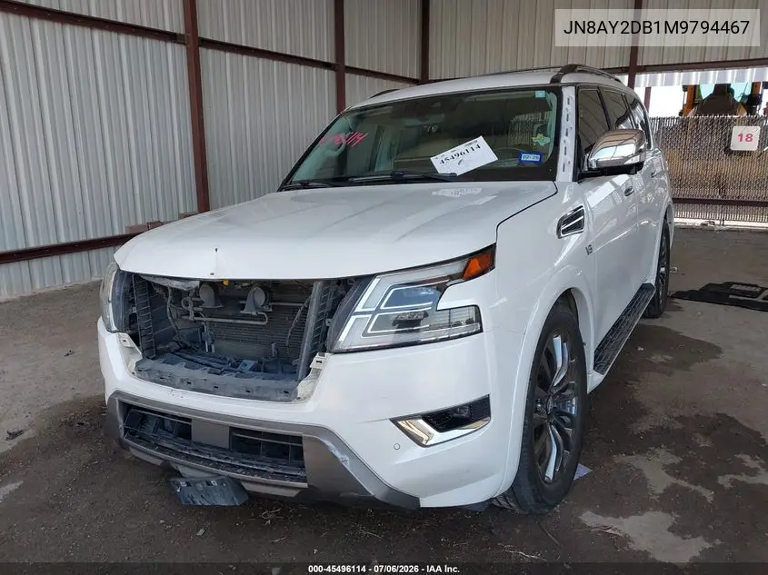 2021 Nissan Armada Platinum 4Wd VIN: JN8AY2DB1M9794467 Lot: 45496114
