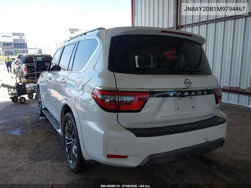 2021 Nissan Armada Platinum 4Wd VIN: JN8AY2DB1M9794467 Lot: 45496114
