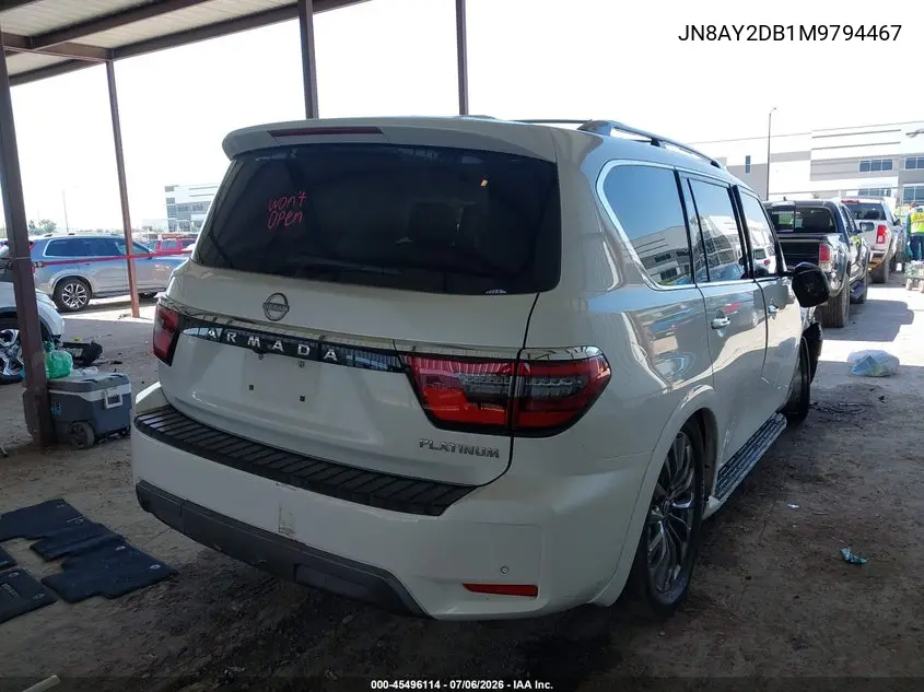2021 Nissan Armada Platinum 4Wd VIN: JN8AY2DB1M9794467 Lot: 45496114