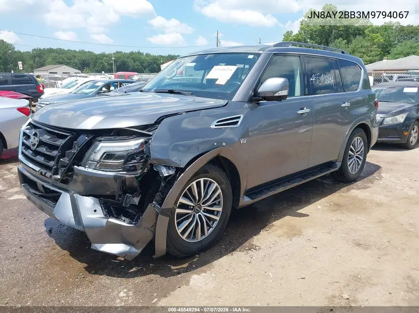 2021 Nissan Armada Sl 4Wd VIN: JN8AY2BB3M9794067 Lot: 45548294