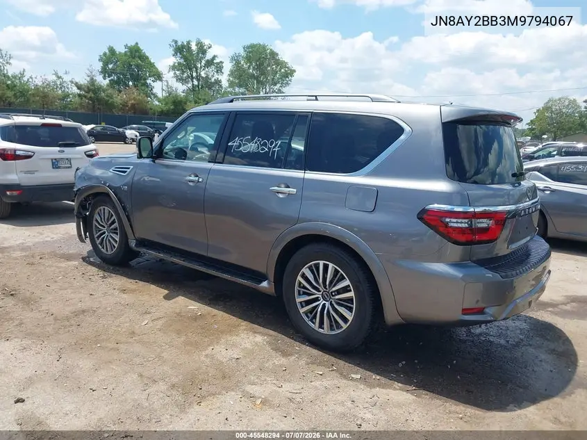 2021 Nissan Armada Sl 4Wd VIN: JN8AY2BB3M9794067 Lot: 45548294