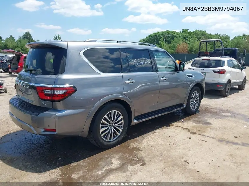 2021 Nissan Armada Sl 4Wd VIN: JN8AY2BB3M9794067 Lot: 45548294