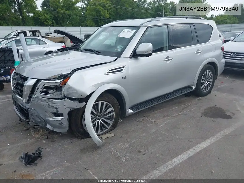2021 Nissan Armada Sl 4Wd VIN: JN8AY2BB1M9793340 Lot: 45580771