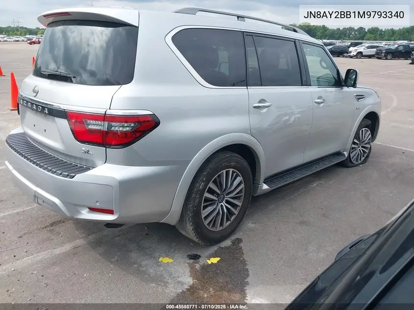 2021 Nissan Armada Sl 4Wd VIN: JN8AY2BB1M9793340 Lot: 45580771