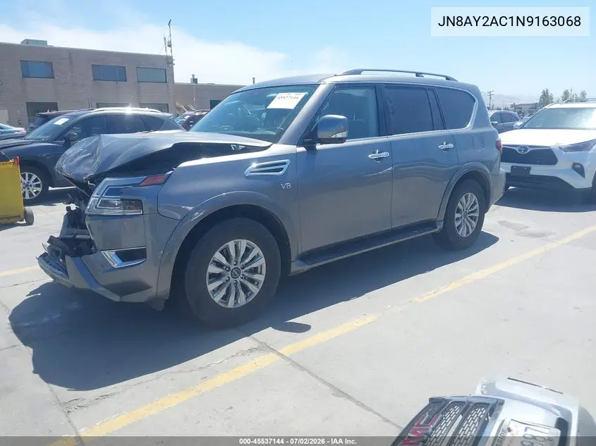 2022 Nissan Armada Sv 2Wd VIN: JN8AY2AC1N9163068 Lot: 45537144